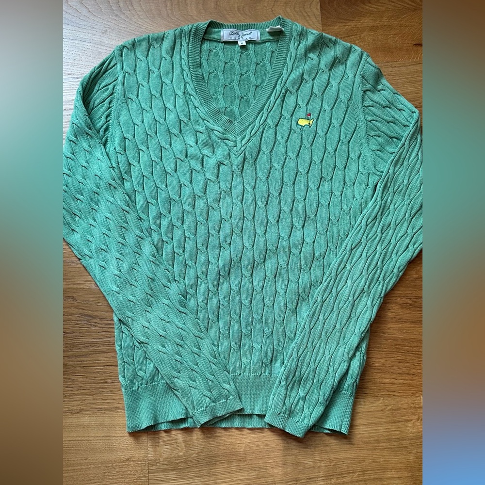 💚 Bobby Jones Vintage Masters Cable-knit V-neck Sweater 💚